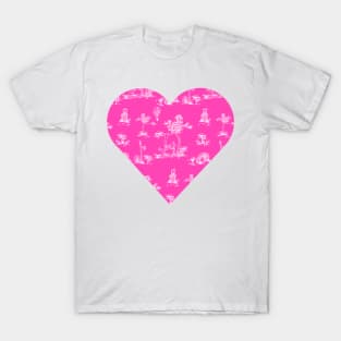 Toile Pink Heart Unicorn T-Shirt